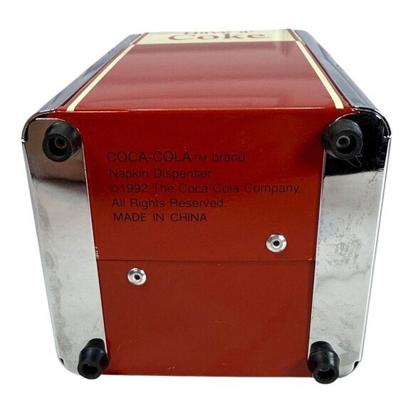 Vintage Coca-Cola Retro Napkin Dispenser Red & White Metal Diner Style - Picture 6 of 6